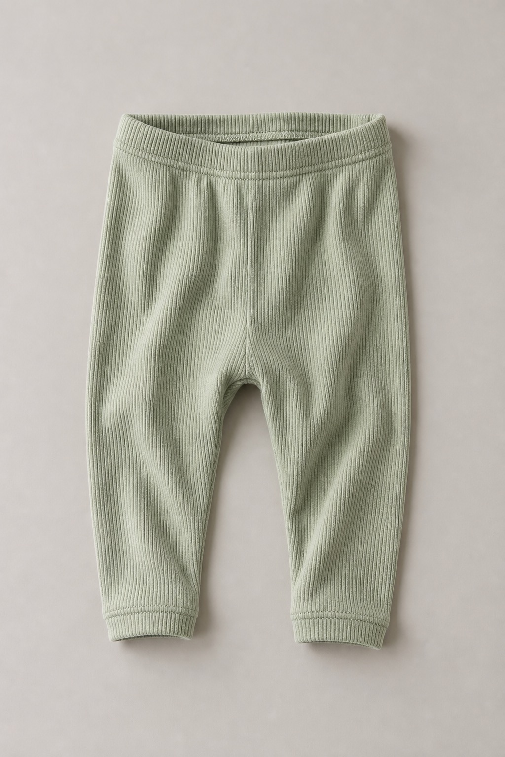 Ribbed Knit Legging in Sage Mist — Newborn